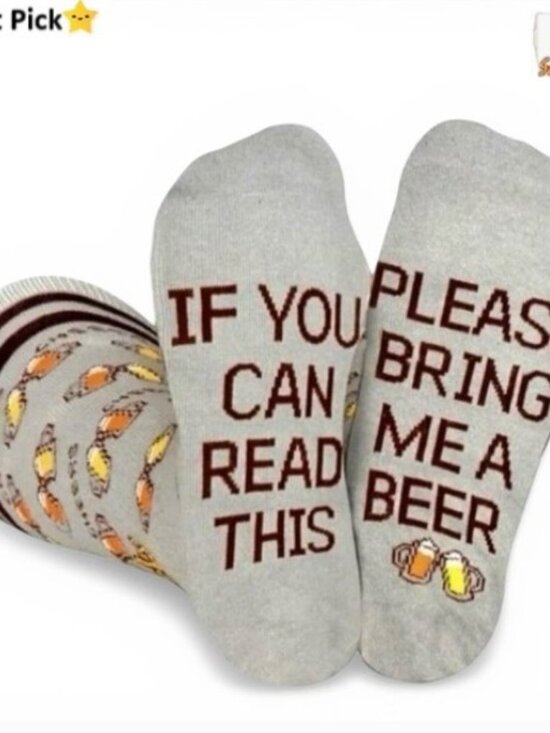 Saucey Socks Other - SAUCEY SOCKS “Please Bring Me a Beer” Knee‑Highs – Size L – NWT